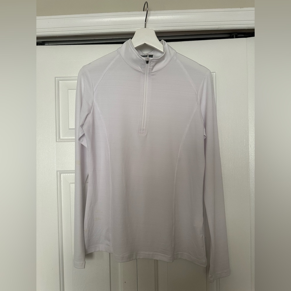 Callaway opti dry golf zip up white golf shirt